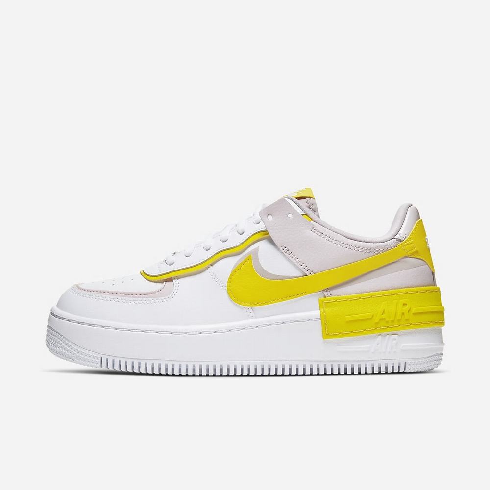 Basket Nike Air Force 1 Shadow Blanche 4216-537 White/Barely Rose/Platinum Violet/Speed Yellow Femme | AKZ-30070465